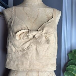 Linen Bow Crop Top SM